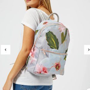⚡️RARE ⚡️ Ted Baker Osmoni Chatsworth Bloom Nylon Backpack bag grey floral nwot